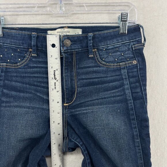 Abercrombie & Fitch Jeans Women 6 Dark Wash Denim Super Skinny Ankle Zip Midrise - Picture 4 of 12